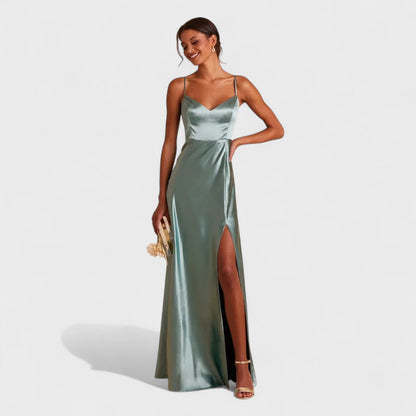 Lúcia - Vestido Longo de Satin