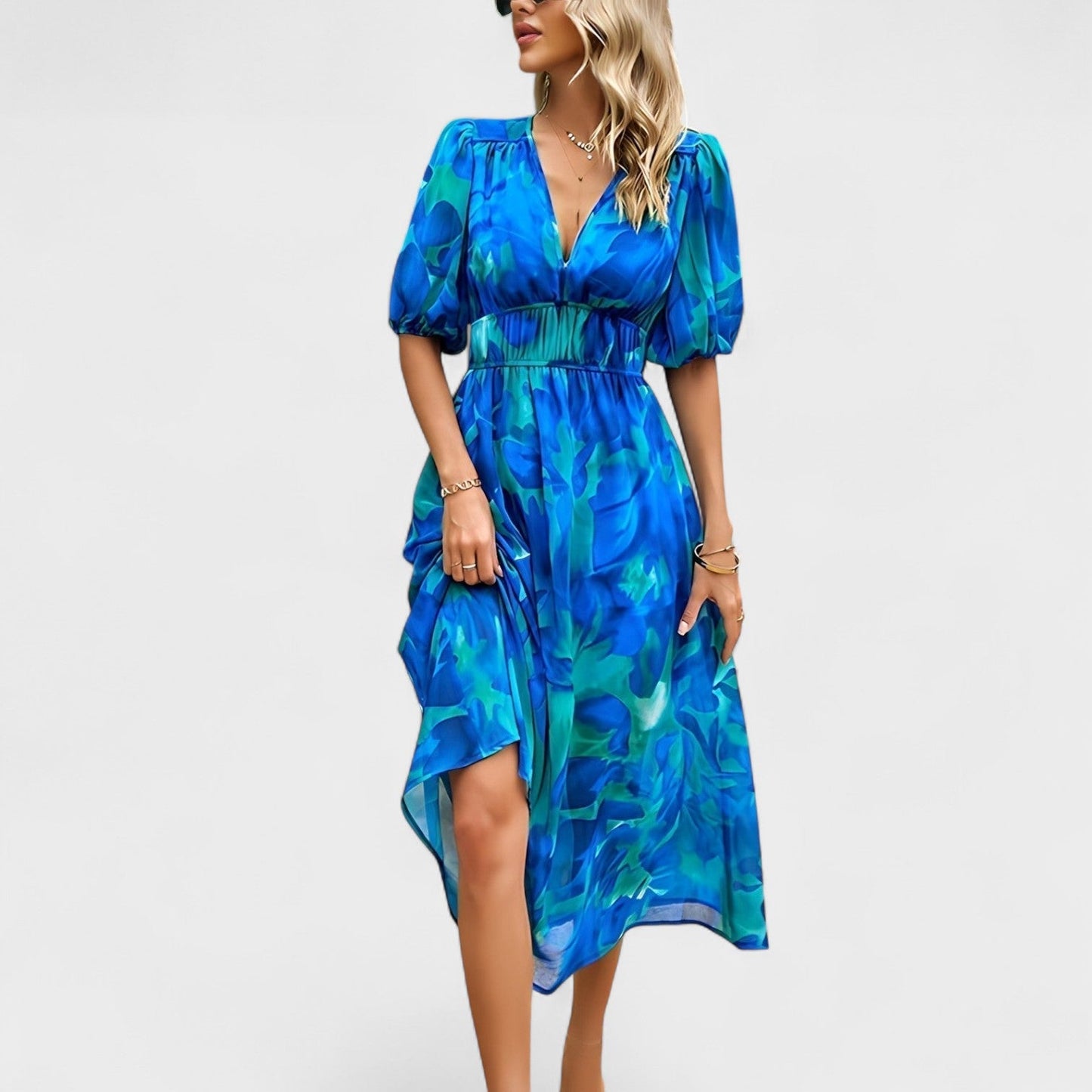 Clara - Elegante Vestido Midi con Estampado Floral