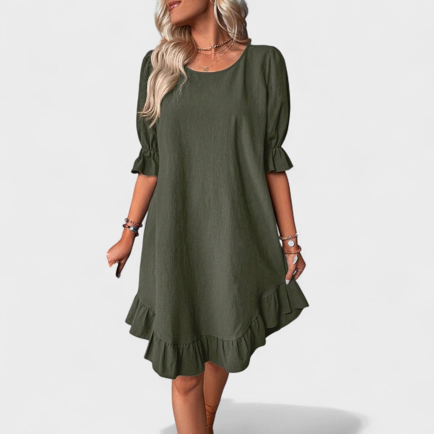 Sassa - Vestido Casual com Babados