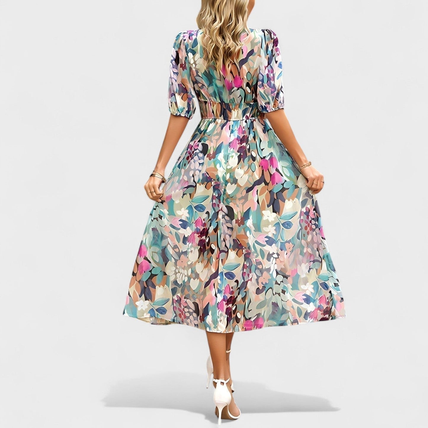 Clara - Elegante Vestido Midi con Estampado Floral