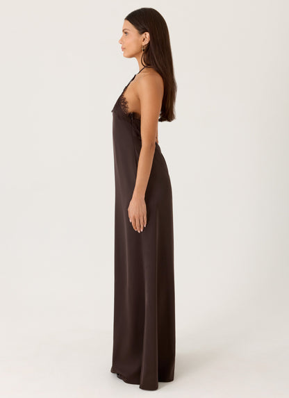 Maxi Halter Dress Samaria - Chocolate