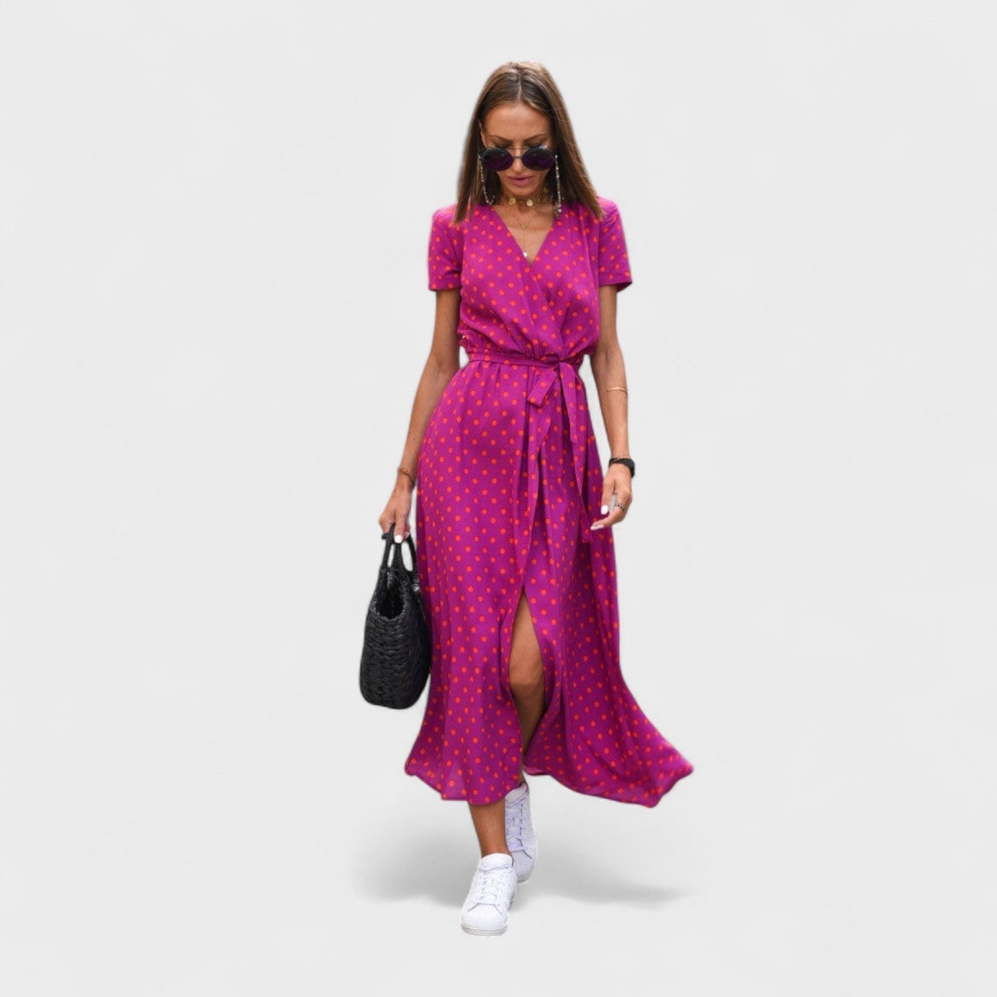 Vestido Boho Chic em Tom de Rosa Lírio