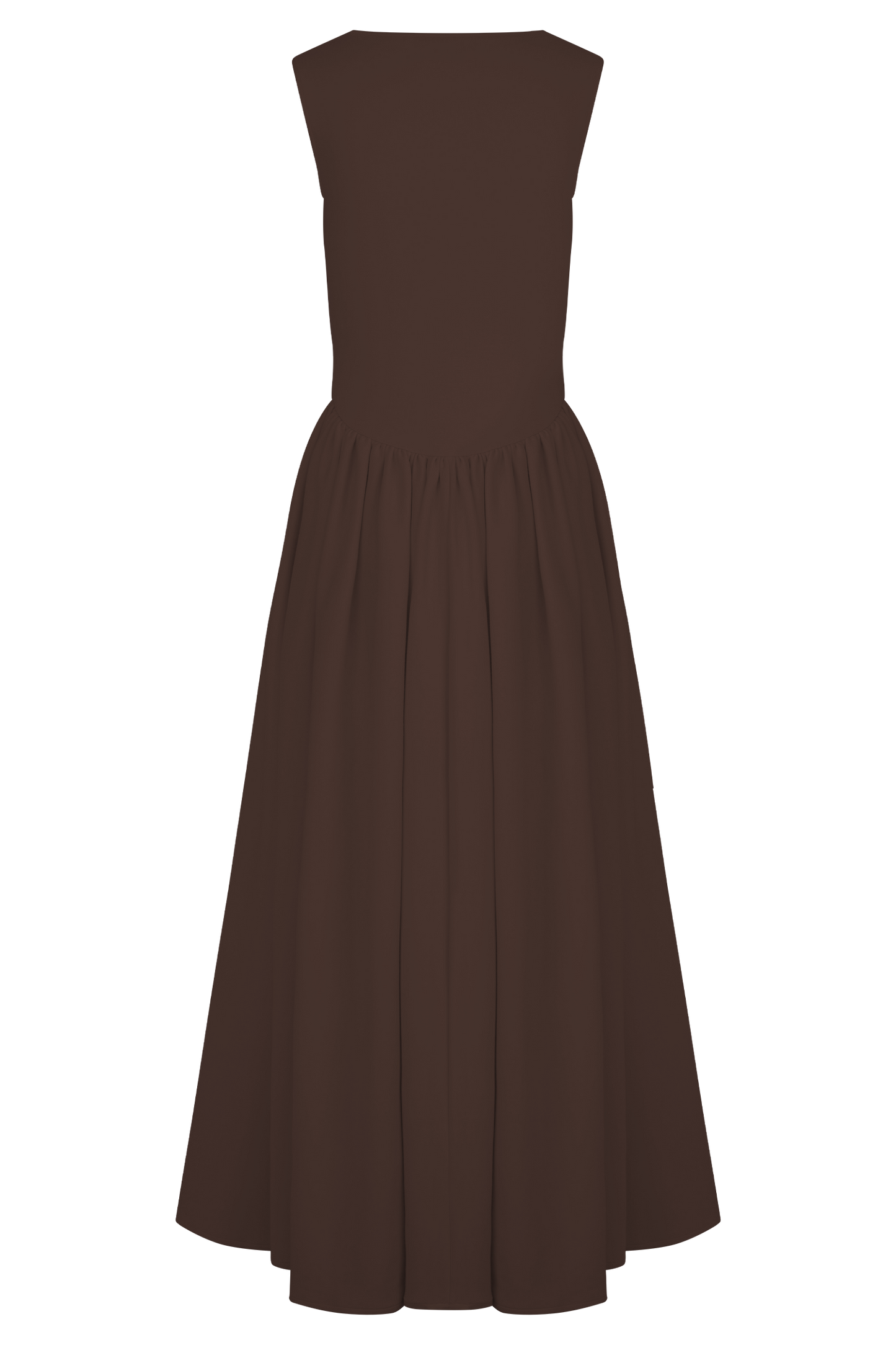 Sara - Vestido Midi de Malha Marrom