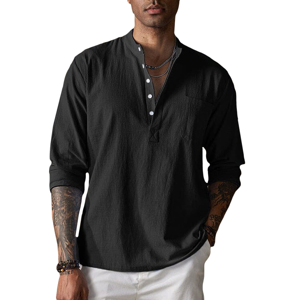 Camisa de Tecido Amassado e Respirável