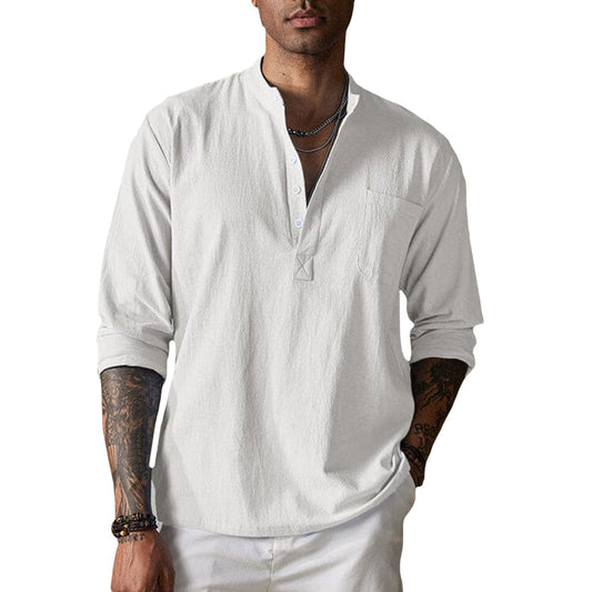 Camisa de Textura Arrugada y Transpirable