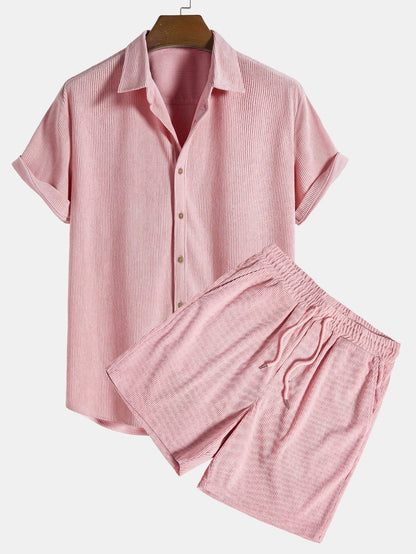 Conjunto de Camisa em Veludo Cotelê