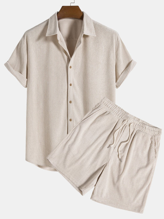 Conjunto de Camisa em Veludo Cotelê