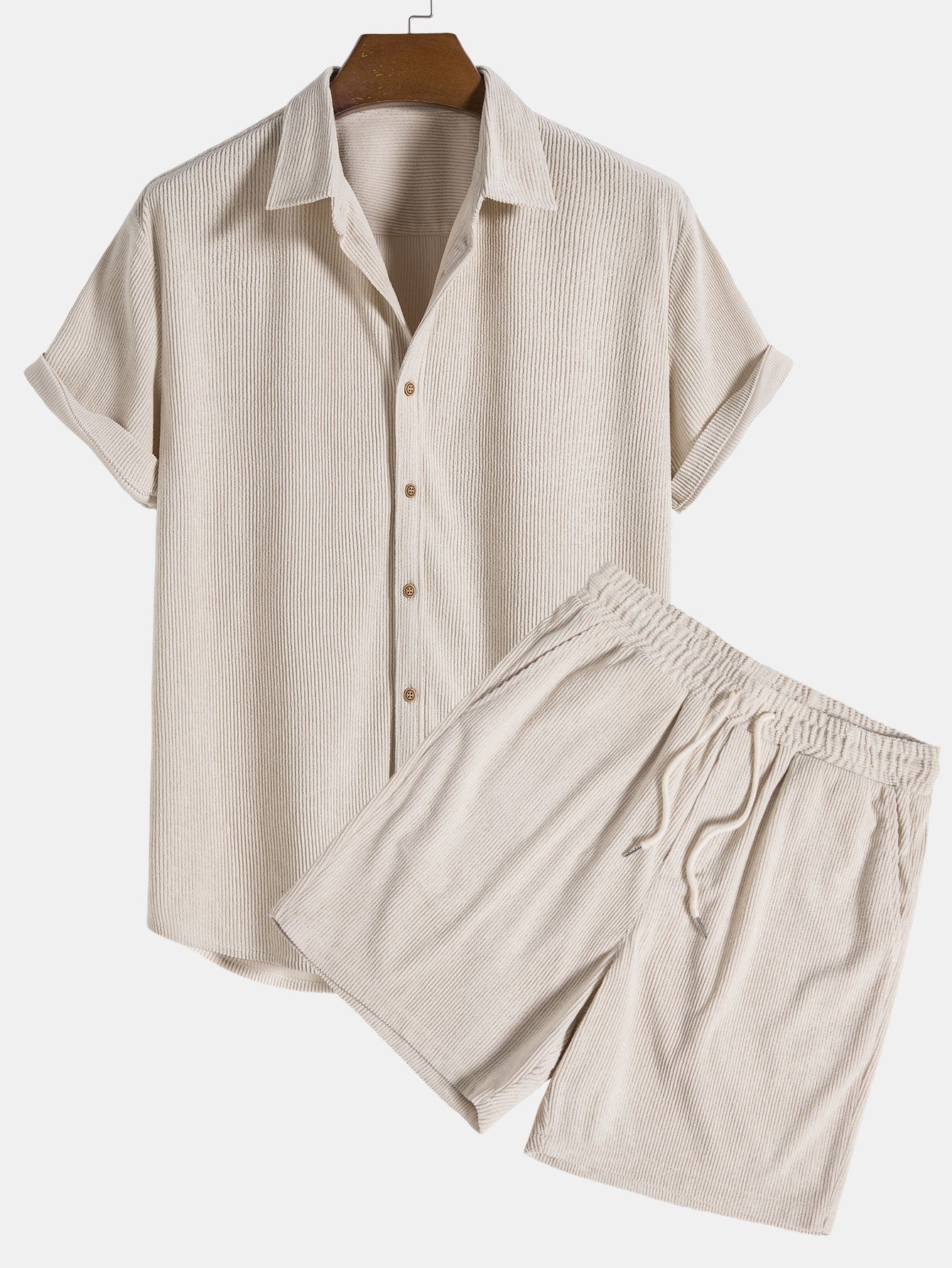 Conjunto de Camisa em Veludo Cotelê