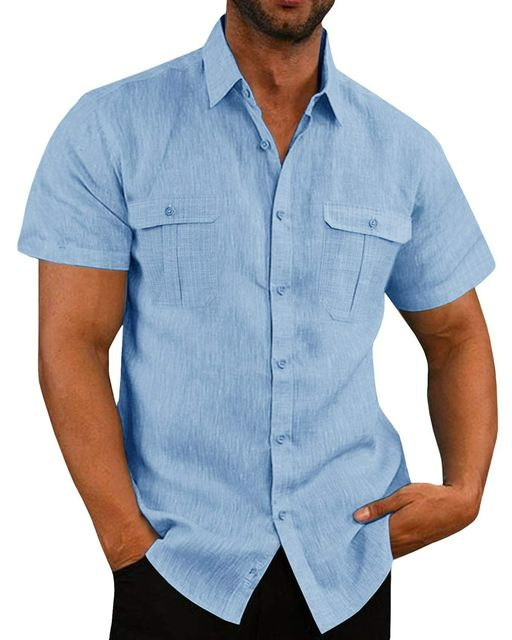 Camisa de Manga Curta com Dois Bolsos