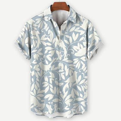 Camiseta de Manga Corta con Diseño de Hojas