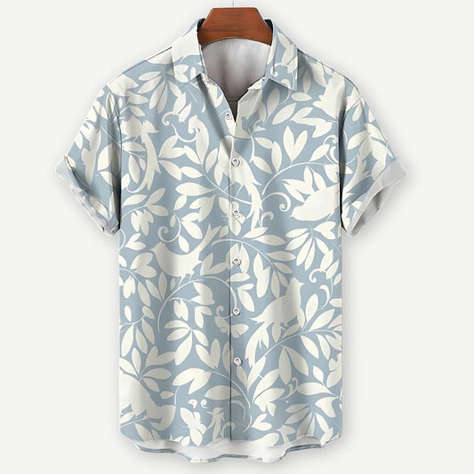 Camiseta de Manga Corta con Diseño de Hojas