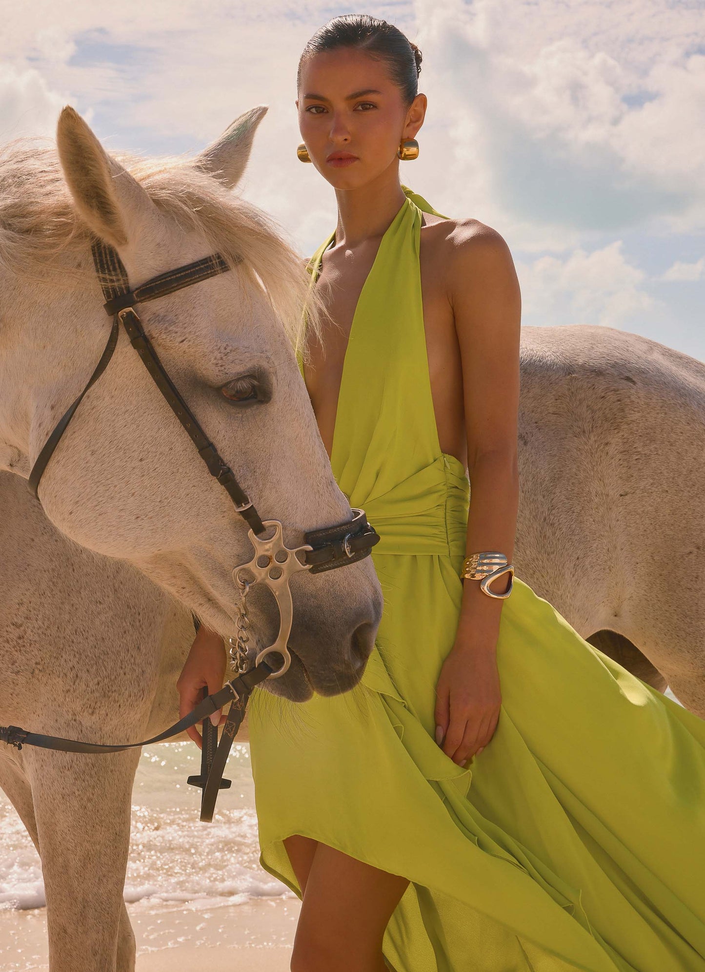 Maxi Halter Dress Sinead - Lime