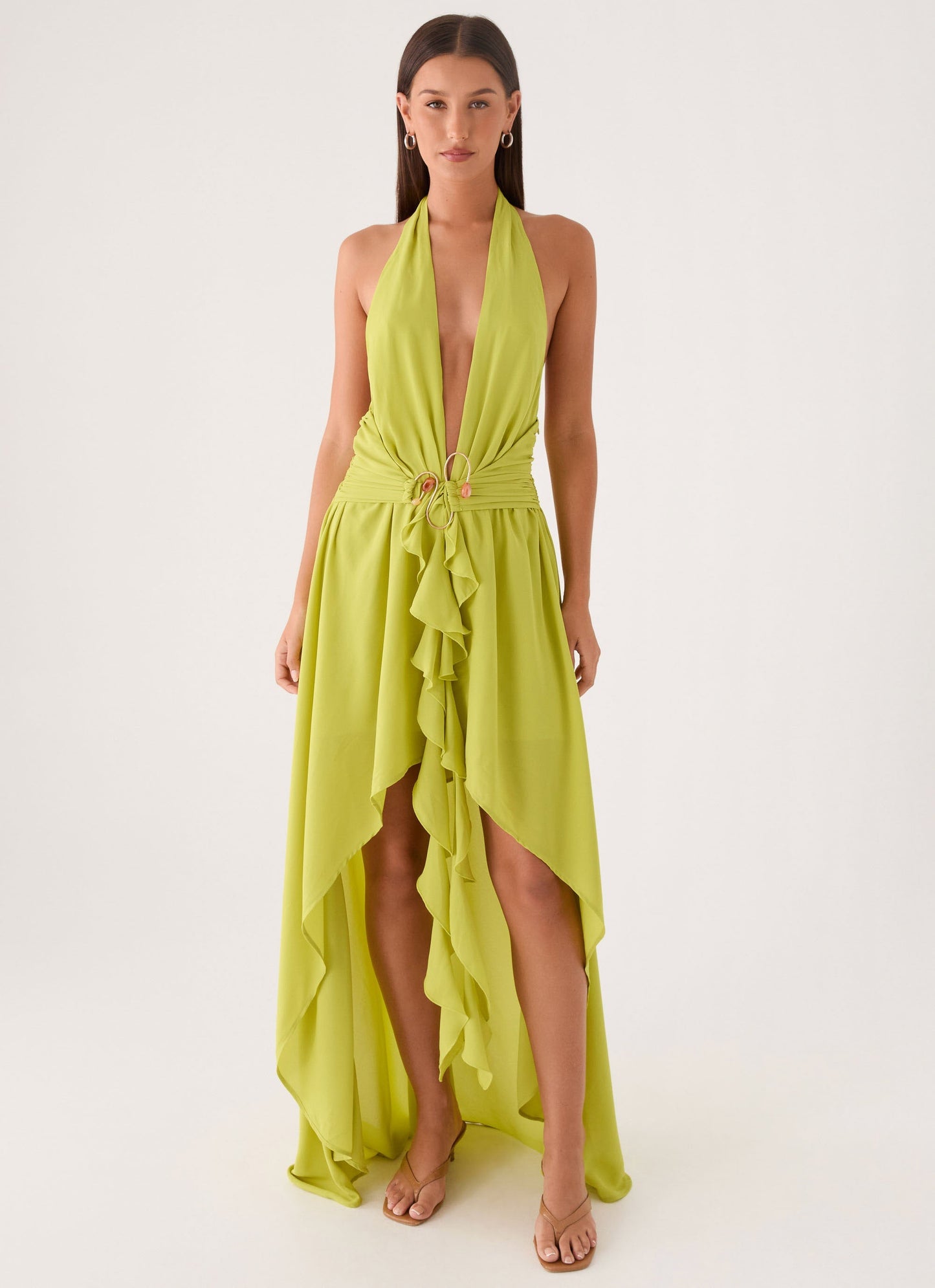 Maxi Halter Dress Sinead - Lime