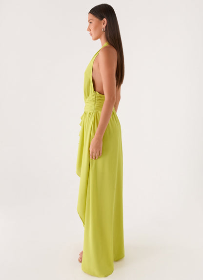 Maxi Halter Dress Sinead - Lime