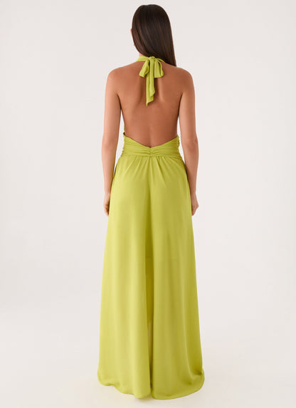 Maxi Halter Dress Sinead - Lime