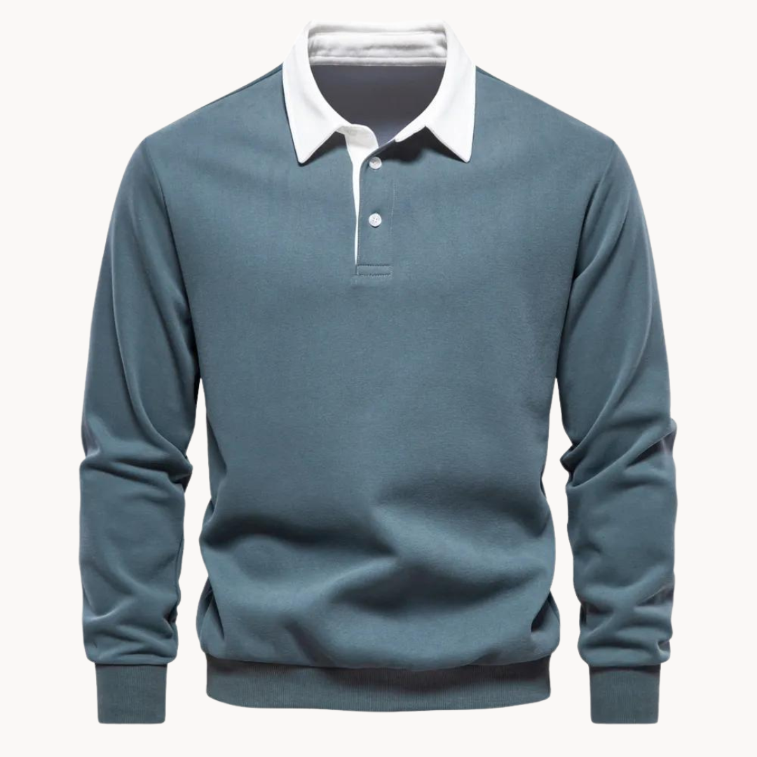 Flexible Soft-Blend Polo Sweatshirt