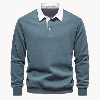 Flexible Soft-Blend Polo Sweatshirt