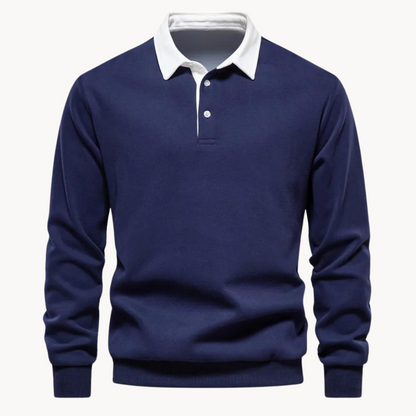 Flexible Soft-Blend Polo Sweatshirt