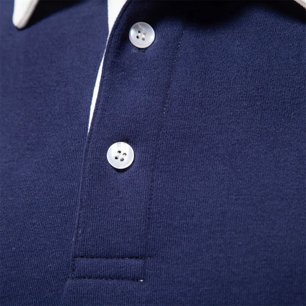 Flexible Soft-Blend Polo Sweatshirt