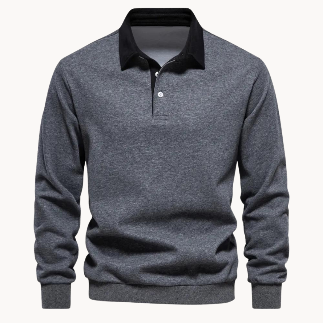 Flexible Soft-Blend Polo Sweatshirt