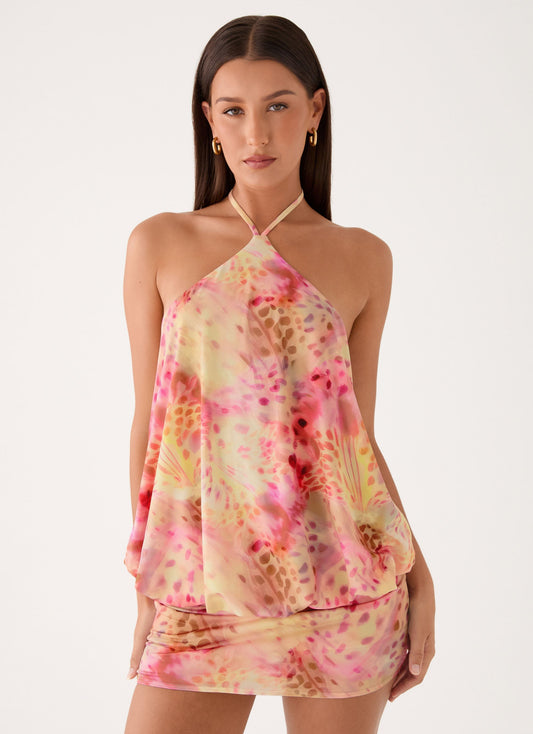 Mini Vestido Solarae - Estampa Botânica