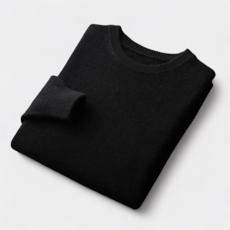 João - Jersey de punto con cuello redondo en mezcla de tejidos
