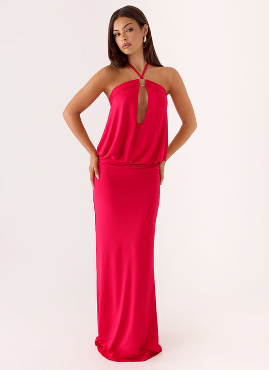 Vestido Maxi Telling You - Magenta Vermelho