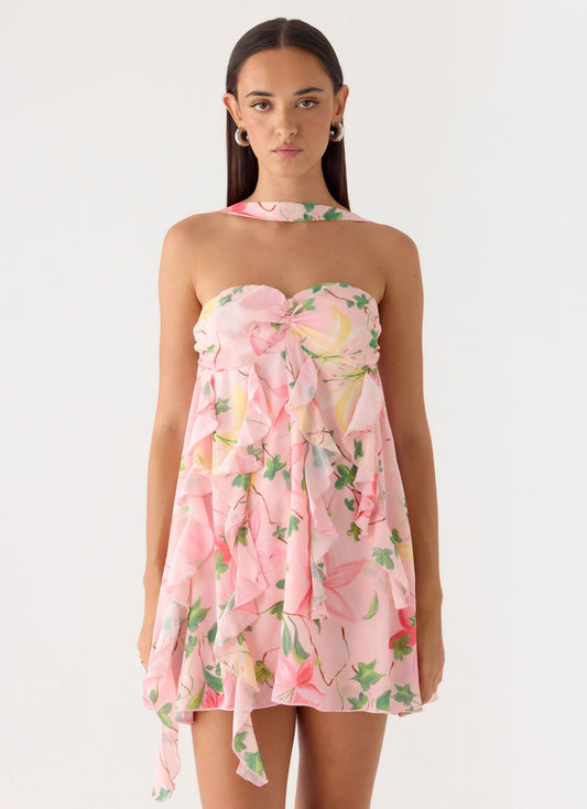Mini Vestido Primavera em Estampa Floral Quando Olhas