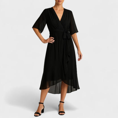 Ialina - Vestido Elegante com Cintura Definida