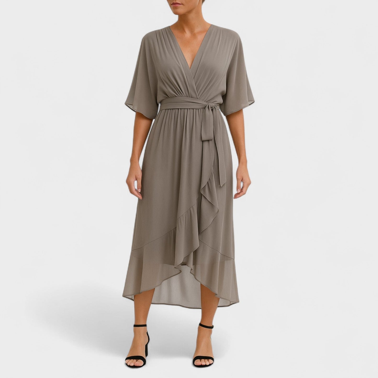 Ialina - Vestido Elegante com Cintura Definida