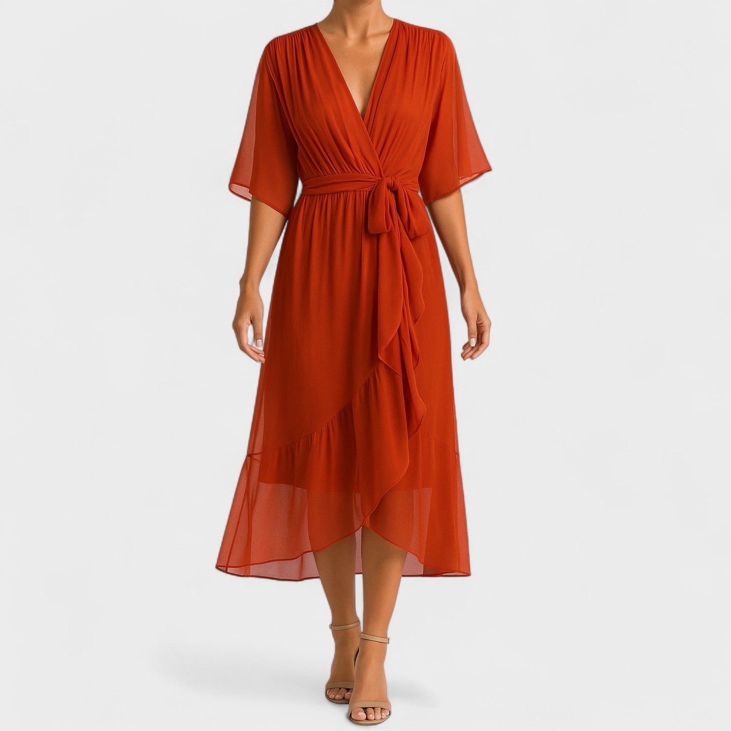 Ialina - Vestido Elegante com Cintura Definida