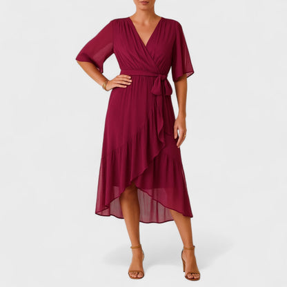 Ialina - Vestido Elegante com Cintura Definida