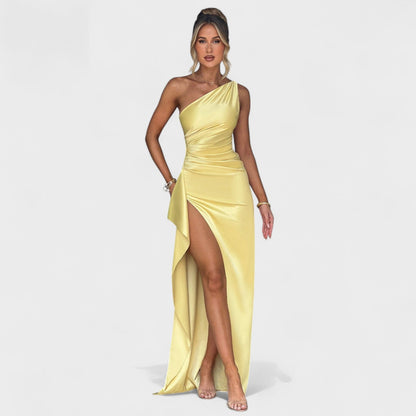 Ariel - Vestido de Cetim Assimétrico