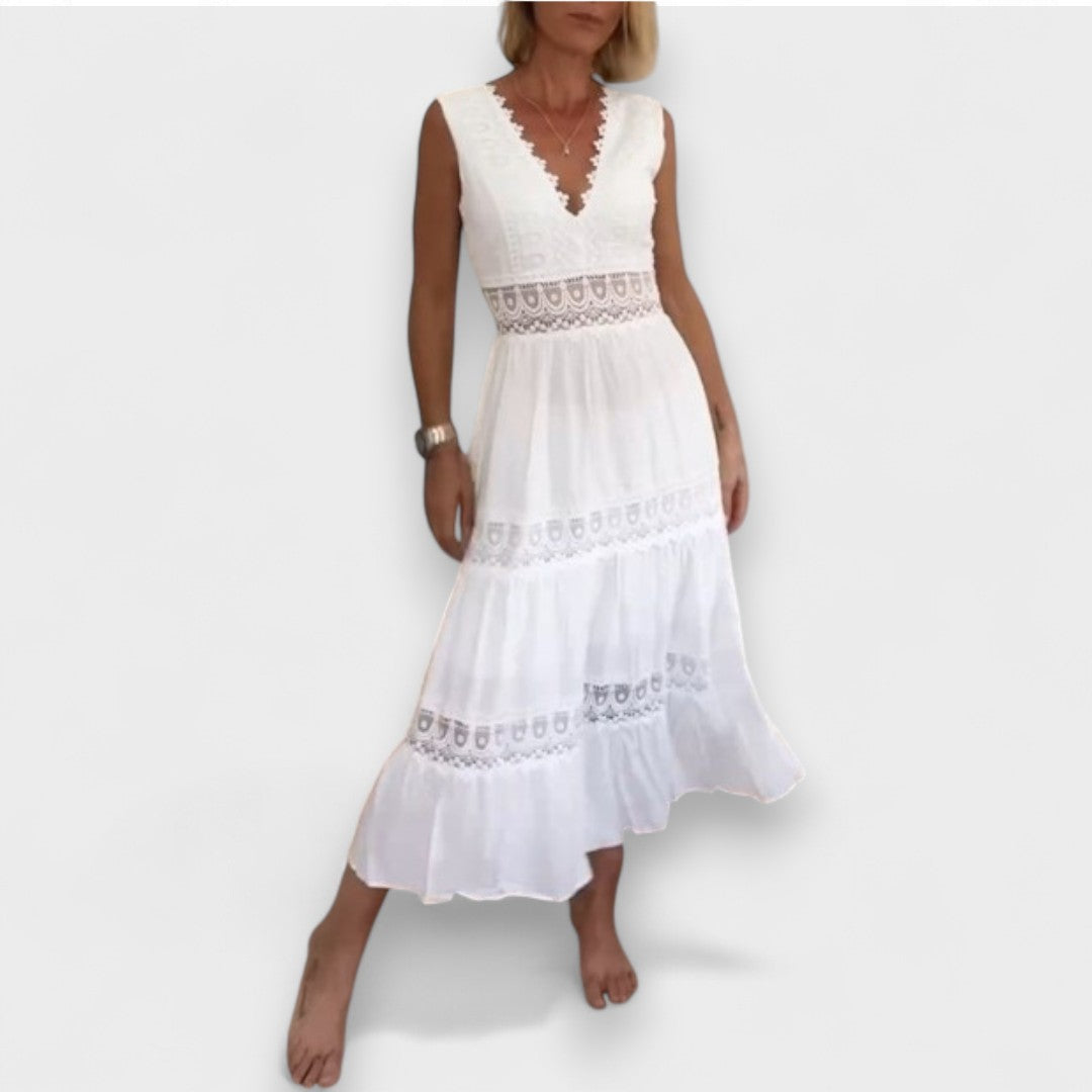 Kim - Vestido de Renda com Decote em V