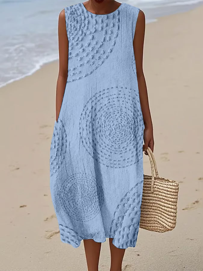 Ana - Vestido Maxi Texturizado Sem Mangas