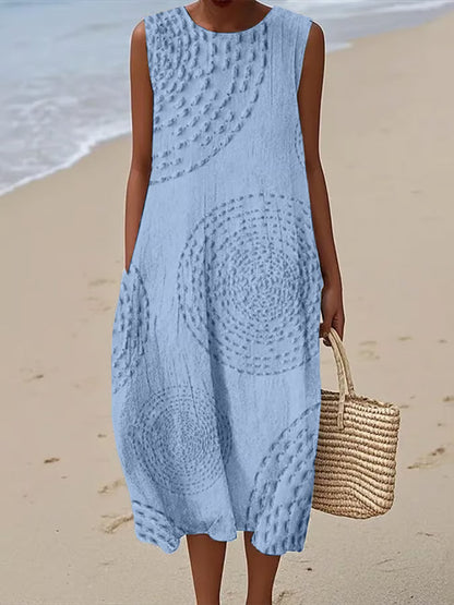 Ana - Vestido Maxi Texturizado Sem Mangas