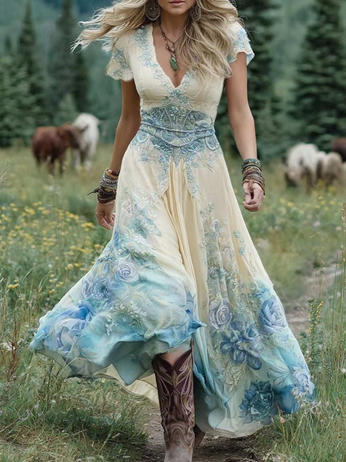 Serena - Vestido Floral Maxi Curto
