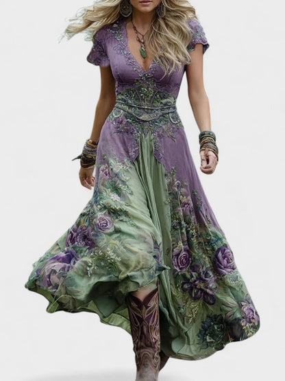 Serena - Vestido Floral Maxi Curto