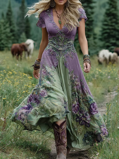 Serena - Vestido Floral Maxi Curto