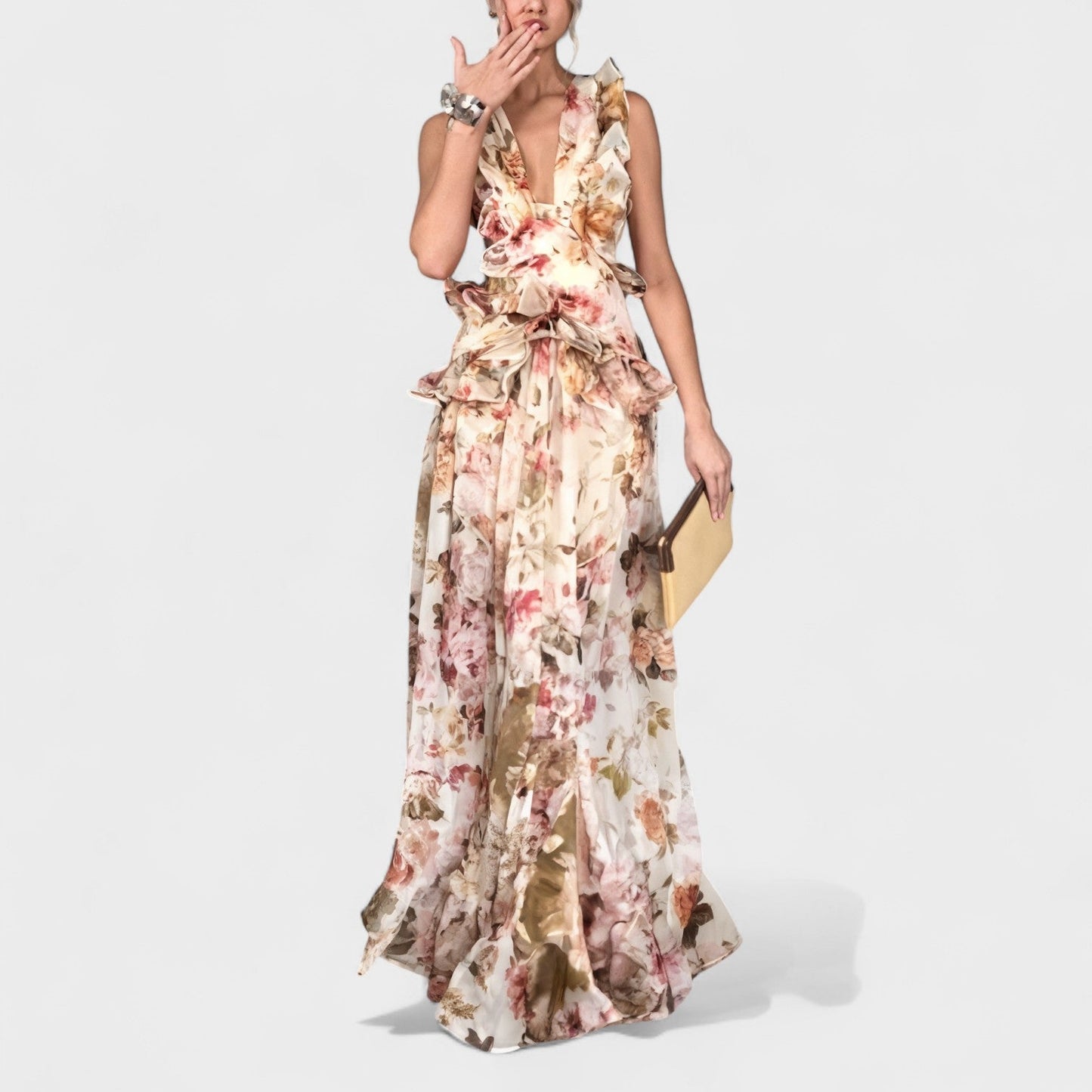 Isabela - Vestido Longo com Babados