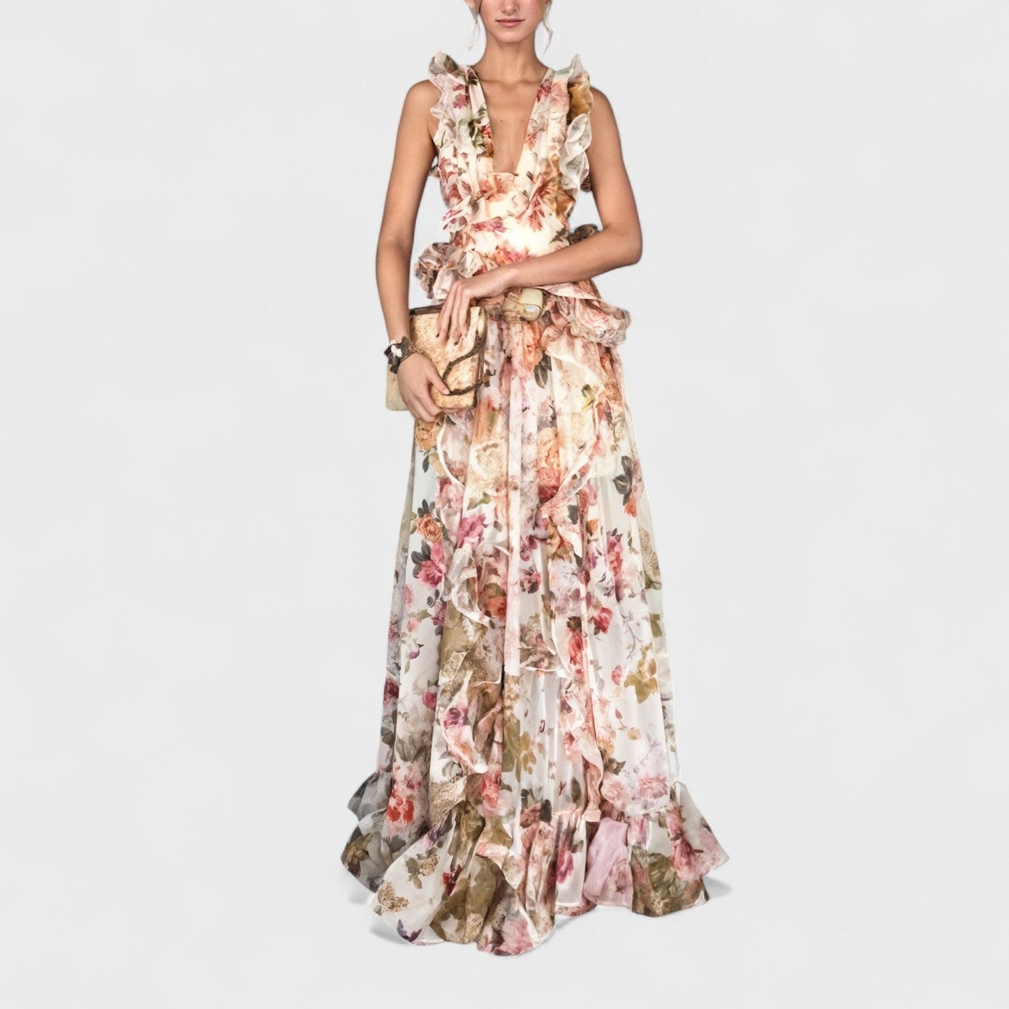 Isabela - Vestido Longo com Babados