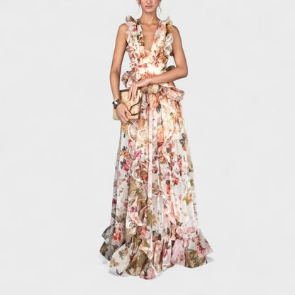 Isabela - Vestido Longo com Babados