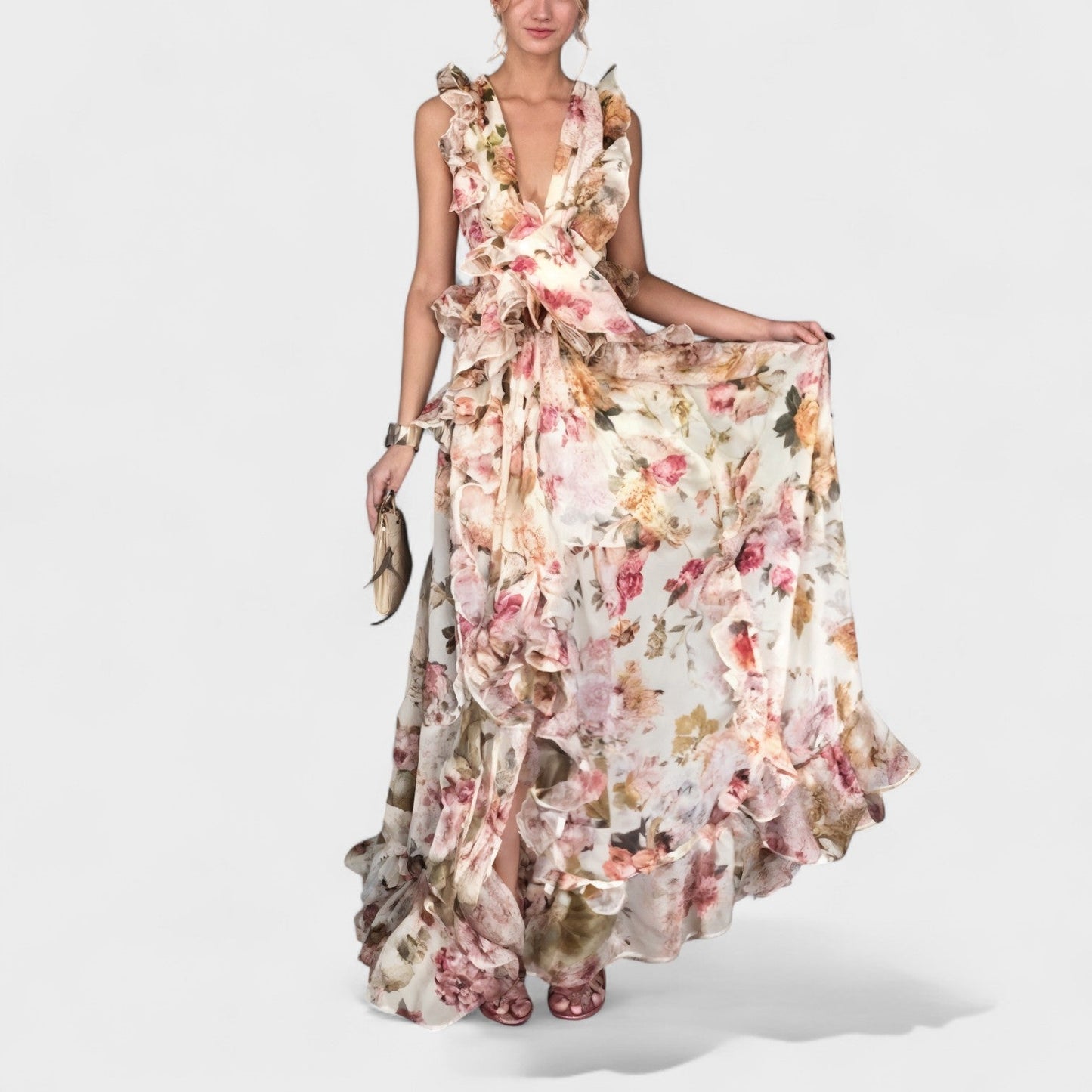 Isabela - Vestido Longo com Babados