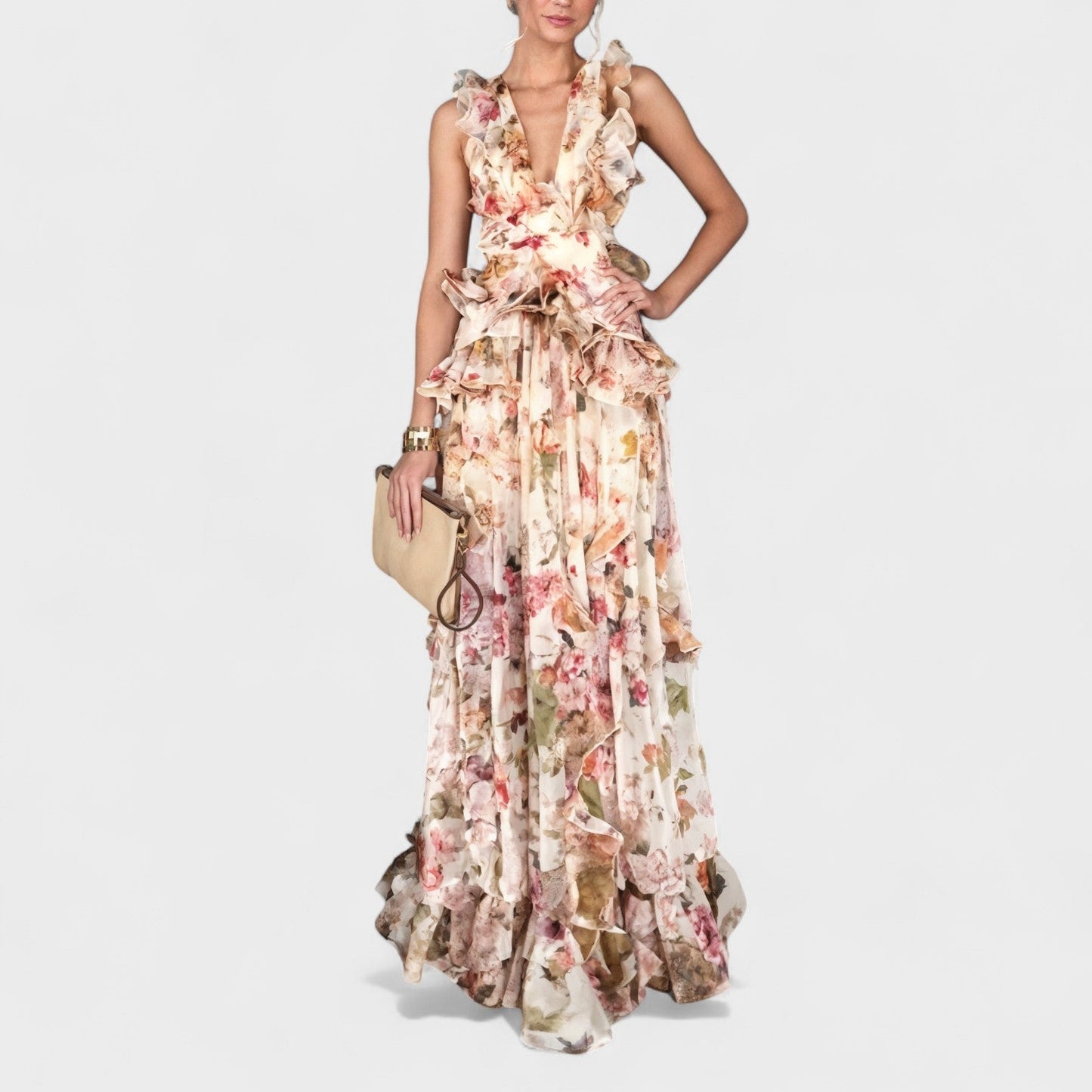 Isabela - Vestido Longo com Babados