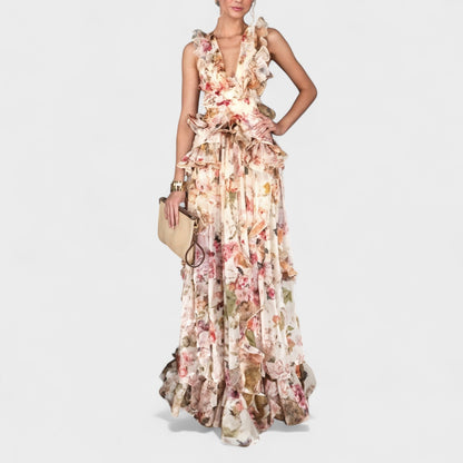 Isabela - Vestido Longo com Babados
