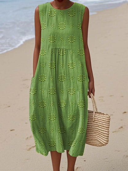 Franca - Vestido Sem Mangas em Algodão
