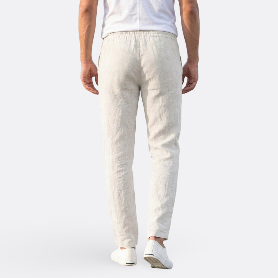 Hélder - Pantalones Ligeros de Lino para Uso Casual