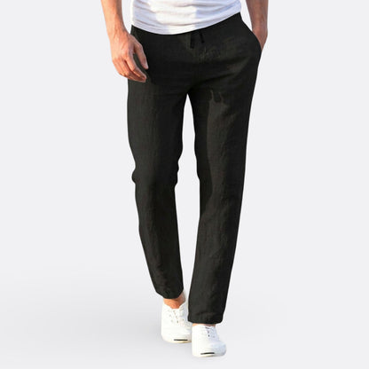 Hélder - Pantalones Ligeros de Lino para Uso Casual