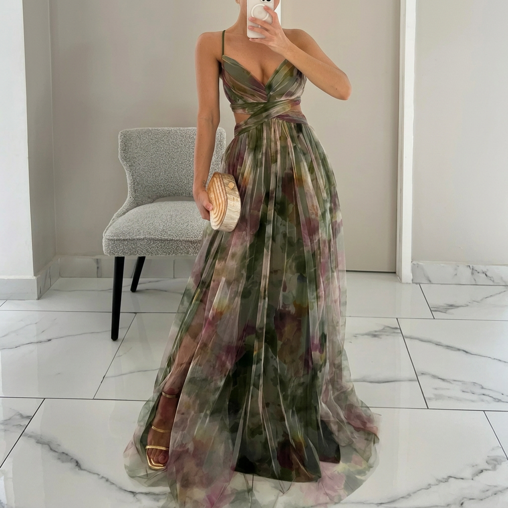 Margarida - Vestido Maxi com Estampa Floral
