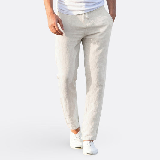 Hélder - Pantalones Ligeros de Lino para Uso Casual